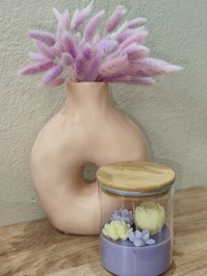 Floral Charm – Κερί Σε Γυάλινο Ποτήρι με Καπάκι