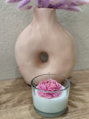 Rose Bloom Mini - Φυτικό Κερί Σε Ποτήρι