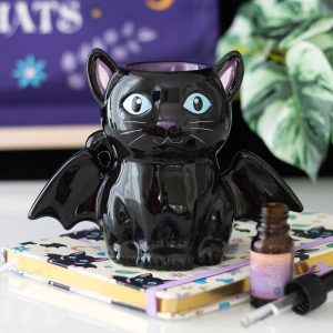Κεραμικός Καυστήρας Black Cat Bat – Για Αιθέρια Έλαια & Wax Melts