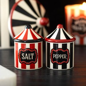 Σετ Αλατοπίπερο Circus Tent - Ριγέ με Vintage Αισθητική Τσίρκου